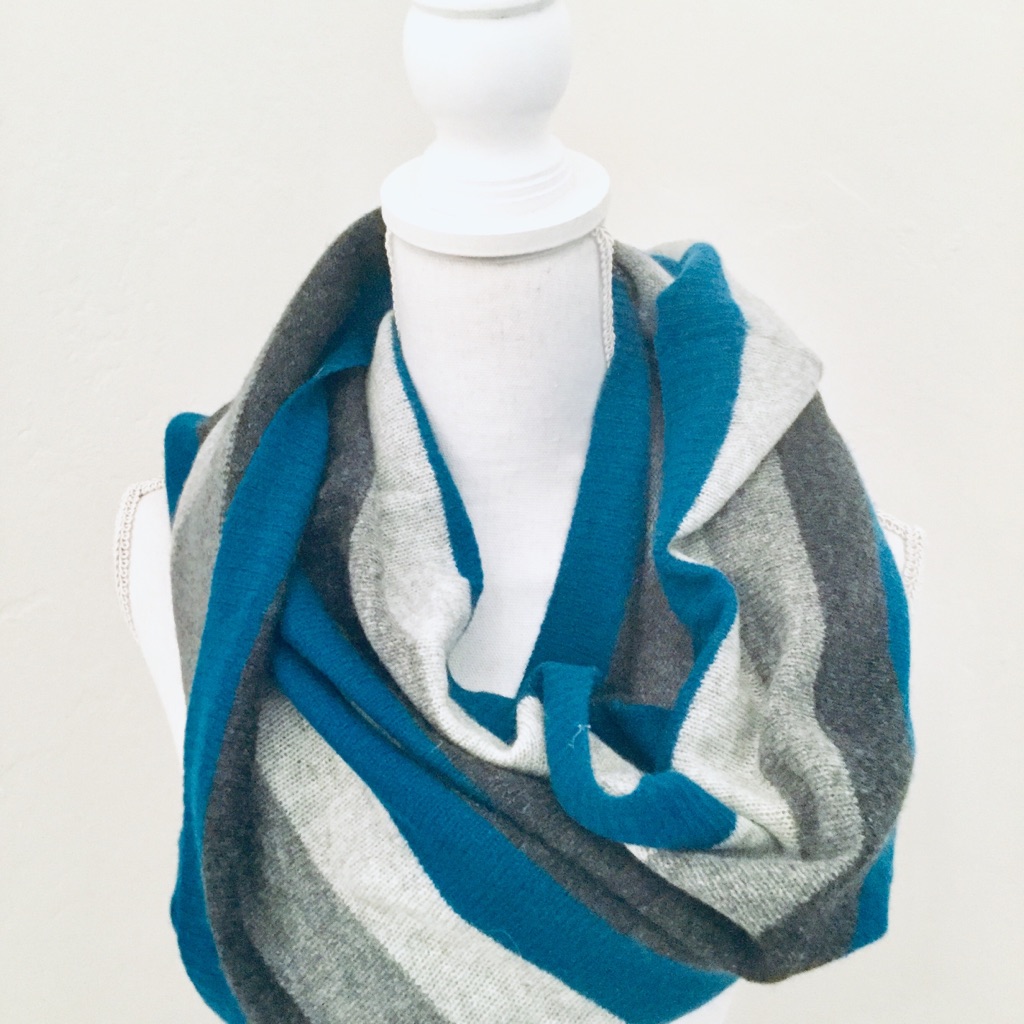 Infinity Scarf Blue White Gray